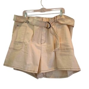 NEW bp Nordstrom Cream Jean Shorts with Belted Waist